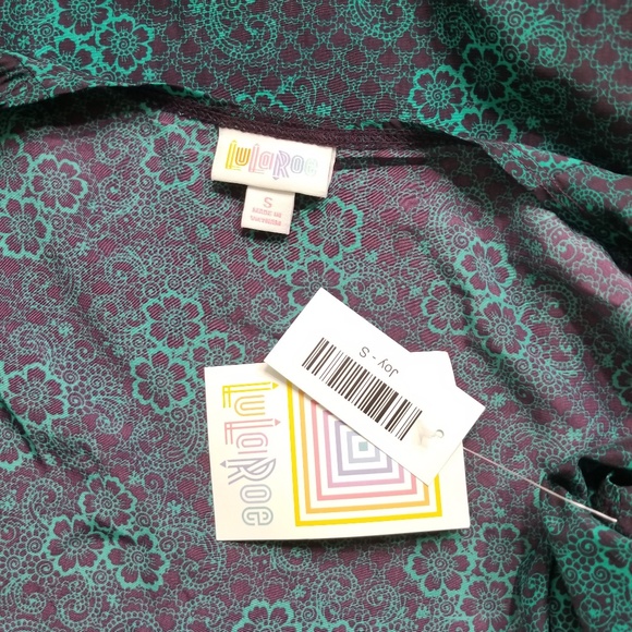 NWT LULAROE Green Floral JOY Long Vest Cardigan - Picture 3 of 3